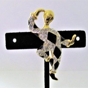 Vintage Jester Buffon clown joker Brooch